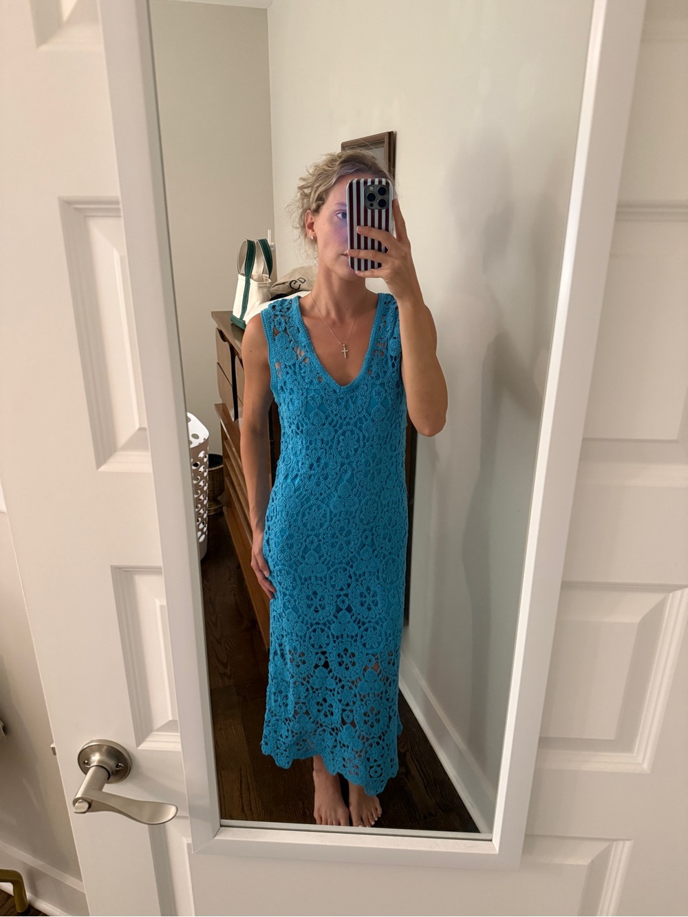 House of Harlow 1960 Blue Crochet Dress
